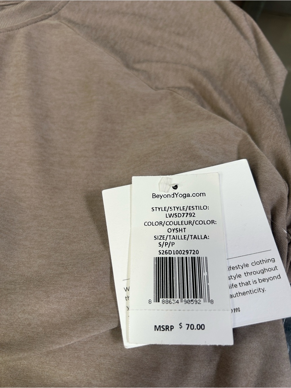NWT Beyond yoga Featherweight Daydreamer Pullover S beige